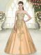 Peach Sweetheart Lace Up Appliques Formal Evening Gowns Sleeveless