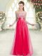 Coral Red Sweetheart Lace Up Beading Homecoming Dress Sleeveless