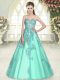 Custom Designed Apple Green Sweetheart Lace Up Appliques Prom Evening Gown Sleeveless