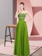 Beading Evening Dress Green Zipper Sleeveless Floor Length