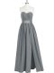 Dazzling Sleeveless Zipper Floor Length Belt Evening Dress