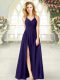 Inexpensive Halter Top Sleeveless Zipper Dress for Prom Purple Chiffon