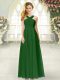 Green Straps Zipper Ruching Prom Evening Gown Sleeveless