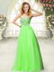 A-line Beading and Lace Prom Dress Zipper Tulle Sleeveless Floor Length