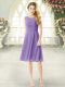 Modest Lavender Scoop Zipper Ruching Dress for Prom Sleeveless