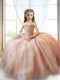 Floor Length A-line Sleeveless Pink Girls Pageant Dresses Lace Up