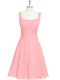 High Class Pink Zipper Homecoming Dress Ruching Sleeveless Mini Length