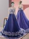 Admirable Sleeveless Sweep Train Beading Lace Up Prom Dress