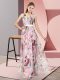 Floor Length Zipper Prom Gown Multi-color for Prom and Party with Pattern