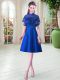 Cap Sleeves Ruffled Layers Lace Up Dress for Prom
