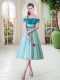 Free and Easy Aqua Blue Sleeveless Tulle Lace Up Homecoming Dress for Prom and Party
