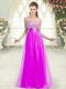 Sweetheart Sleeveless Prom Party Dress Floor Length Beading Purple Tulle