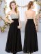 Great Beading Dama Dress for Quinceanera Black Backless Sleeveless Floor Length
