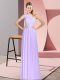 Floor Length Empire Sleeveless Lavender Prom Dresses Lace Up