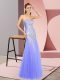 Discount Lavender Zipper Prom Gown Beading Sleeveless Floor Length