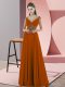 Orange Empire Chiffon V-neck Sleeveless Beading Floor Length Backless Prom Evening Gown