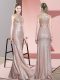 Dynamic Sleeveless Floor Length Ruching Going Out Dresses with Baby Pink
