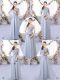 Shining Grey Sleeveless Floor Length Appliques Lace Up Court Dresses for Sweet 16