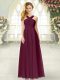 Pretty Empire Homecoming Dress Burgundy Straps Chiffon Sleeveless Floor Length Zipper
