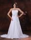 Surprise Arizona Chiffon White Beaded Decotare Sweetheart Wedding Dress With Brush Train