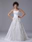 Fashionable Beading A-Line Sweetheart Organza Brush / Sweep Wedding Dress