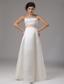 Sash Strapless and Floor-length For Modest Wedding Dress
