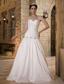 Simple A-line Sweetheart Floor-length Taffeta Beading Wedding Dress