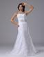 Exquisite Wedding Dress With Beaded Decorate Waist and Lace Over Skirt