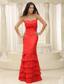 Red and Ruffled Layers Prom Dress Floor-length Sweetheart