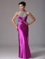Fuchsia Halter Beaded Decorate Prom Evening Dress With Floor-length In Arkansas