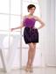Column Mini-length Lace Straps Prom Dress Fuchsia