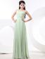 Apple Green Empire Prom Dress With Pleat Chiffon One Shoulder For 2013 Custom Made