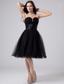 Black Sweetheart Modest 2013 Prom Dress With Beading and Ruch Organza