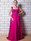 Hot Pink Empire Straps Prom Dress Chiffon Beading Floor-length