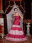 Hot Pink Mermaid Strapless Brush Train Taffeta Sequins Prom / Evening Dress
