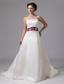 2013 Embroidery Clasp Handle Wedding Dress With Chapel Train Wine Red and White