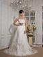 Beautiful A-line Strapless Court Train Lace Appliques Wedding Dress