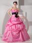 Hot Pink Ball Gown Sweetheart Floor-length Taffeta Sash Quinceanea Dress
