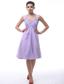 Alpine Avondale Lavender Straps Prom Dress With Beaded and Ruch Decorate Knee-length