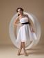 White A-line Strapless Knee-length Chiffon Sashes Prom / Homecoming Dress
