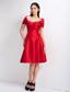 Red A-line Sweetheart Knee-legnth Taffeta Bridesmaid Dress
