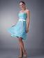Aqua Empire Strapless Knee-length Chiffon Sash Bridesmaid Dress