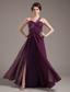 Appliques With Beading Decorate Bodice Brush Tarin Burgundy Chiffon 2013 Prom Dress