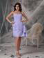 Lilac Column Sweetheart Mini-length Chiffon Beading Prom Dress