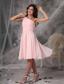Baby Pink Empire One Shoulder Knee-length Chiffon Prom Dress