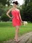 Coral Red Empire Straps Mini-length Chiffon Prom / Homecoming Dress