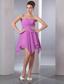 Lavender Empire Sweetheart Asymmetrical Chiffon Bow Prom Dress