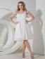White Empire One Shoulder Knee-length Chiffon Prom Dress