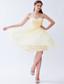 Light Yellow Empire Sweetheart Knee-length Chiffon Pleats Prom Dress