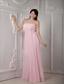 Cheap Baby Pink Prom Dress Empire Strapless Chiffon Beading Floor-length